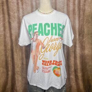 Justin Bieber Peaches From Georgia Graphic T-Shirt White Oversized Band Tee Pop